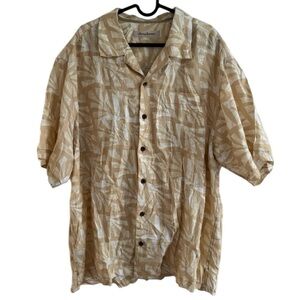 Tommy Bahama linen tropical print button down shirt